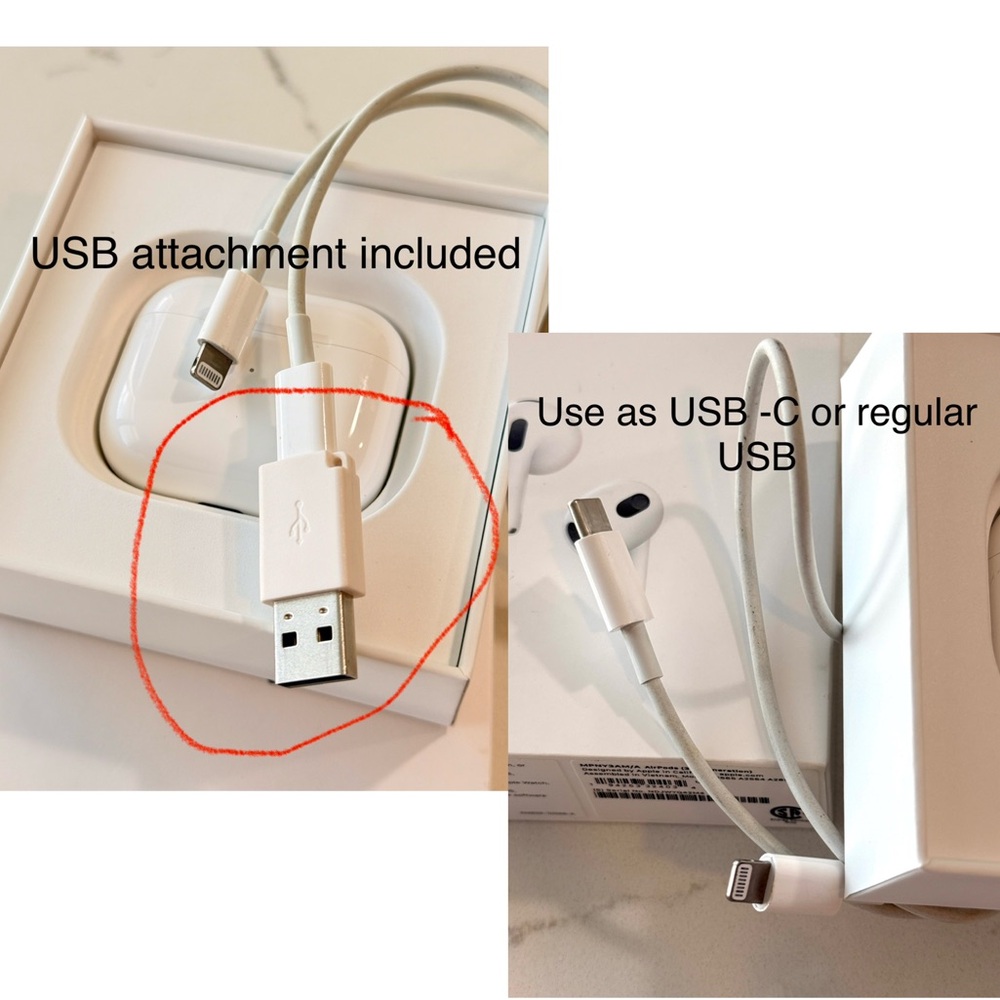 Apple AirPods 3rd Gen with Charging Cable, Case & USB Adapter - Picture 5 of 14